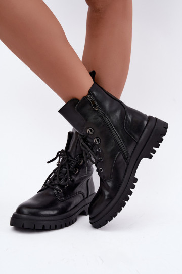 Stiefeletten aus Kunstleder für Damen, gefüttert, schwarz, für die Arbeit Amarelle 2