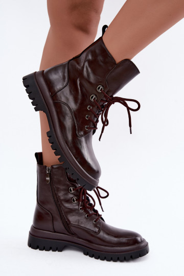 Stiefeletten aus Kunstleder für Damen, gefüttert, burgunderfarben, für die Arbeit Amarelle