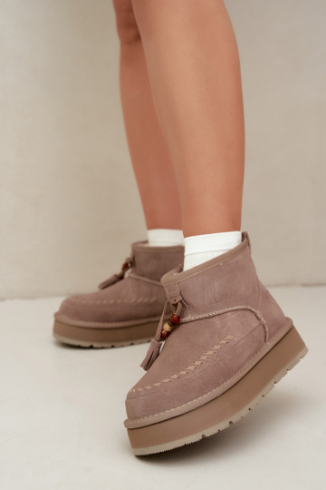 Schneestiefel aus Kunstveloursleder in Sandfarbe Big Star UU274679 2