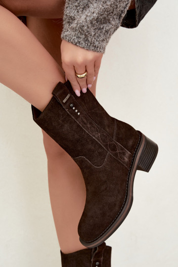 Isolierte Kunstveloursleder Stiefeletten Big Star UU274607 in Schokoladenfarbe 2