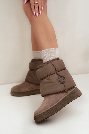 Faux-Suede Schneestiefel mit Plateau Big Star UU274732 in Sandfarbe 2