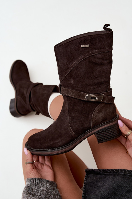 Isolierte Damen Stiefeletten Big Star UU274609 in Schokoladenfarbe
