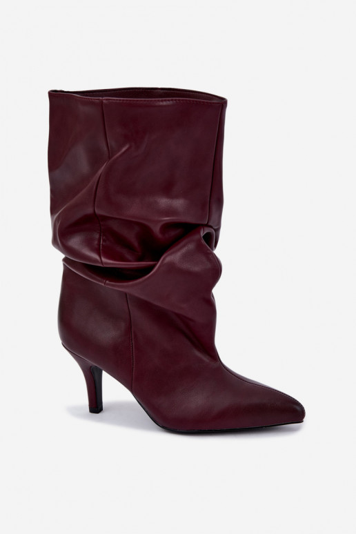 Slouchy Stiefeletten mit Absatz in bordeaux Gelra
