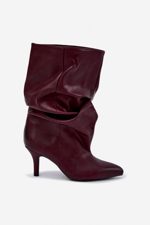 Slouchy Stiefeletten mit Absatz in bordeaux Gelra