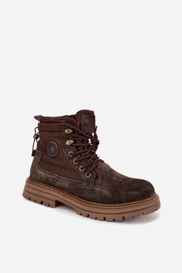 Dunkelbraune Wildlederstiefel für Männer Big Star UU174254