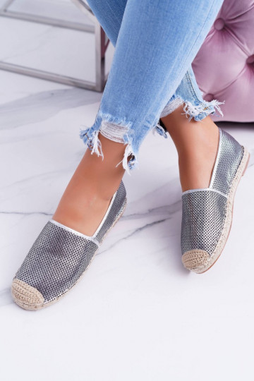 Lu Boo silberne Spitzen-ESPADRILLES Kimchi 2