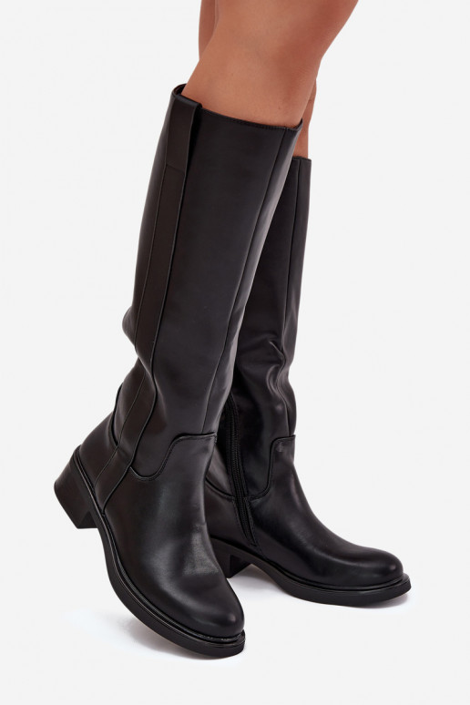 Damen Stiefel mit niedrigem Absatz in schwarzer Ausführung Averna