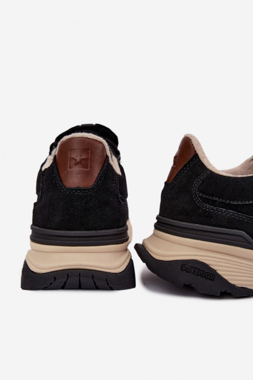 Herren-Sneaker aus Wildleder Big Star OO174321 schwarz
