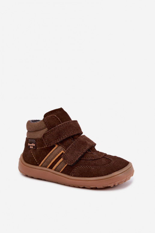Kinder-Schuhe aus Kunstveloursleder Barefoot FRODDO G3110285-3 braun