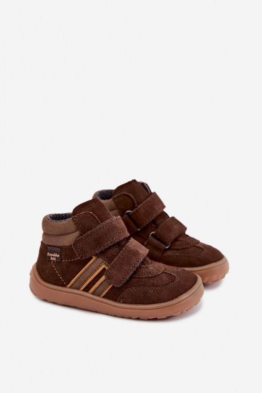 Kinder-Schuhe aus Kunstveloursleder Barefoot FRODDO G3110285-3 braun