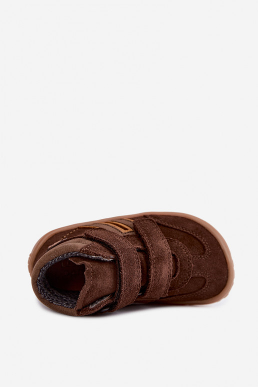 Kinder-Schuhe aus Kunstveloursleder Barefoot FRODDO G3110285-3 braun