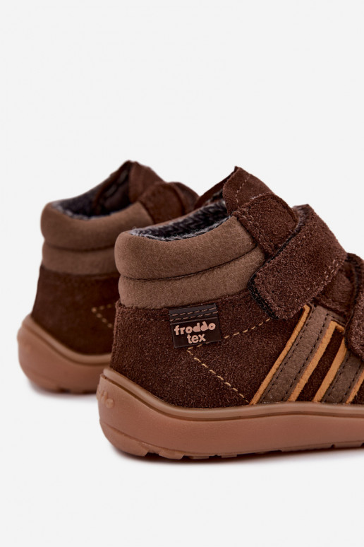 Kinder-Schuhe aus Kunstveloursleder Barefoot FRODDO G3110285-3 braun