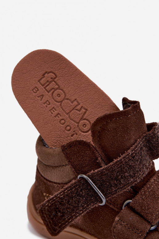 Kinder-Schuhe aus Kunstveloursleder Barefoot FRODDO G3110285-3 braun