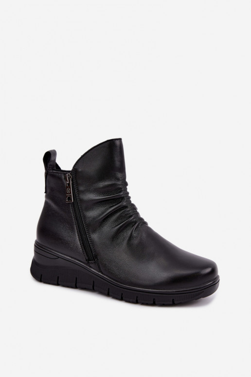 Wärmende Stiefeletten mit Plateau und Rüschen Vinceza 133117 schwarz