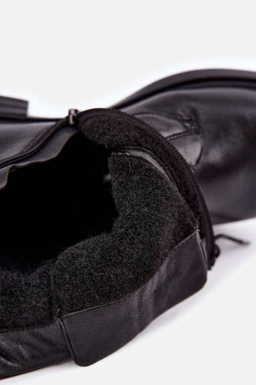 Wärmende Stiefeletten aus Leder Vinceza 133113 schwarz