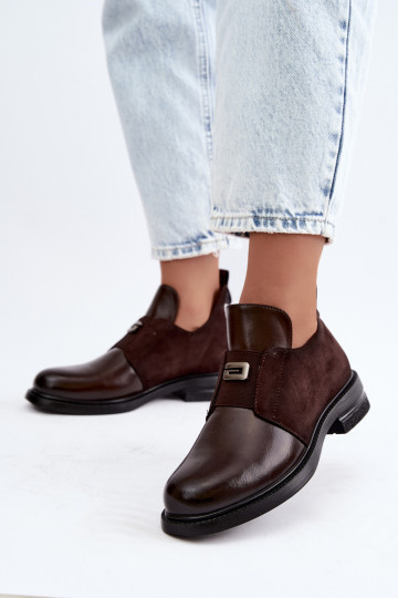Damenstiefeletten mit breitem Absatz und Schlupfdesign Vinceza 58679 schokoladenfarben