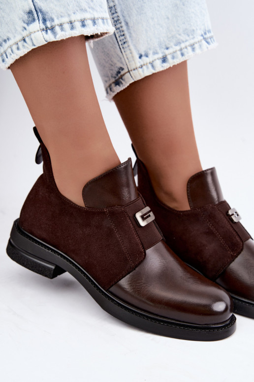 Damenstiefeletten mit breitem Absatz und Schlupfdesign Vinceza 58679 schokoladenfarben