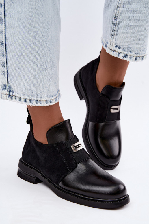 Damenstiefeletten mit breitem Absatz und Schlupfdesign Vinceza 58679 schwarz