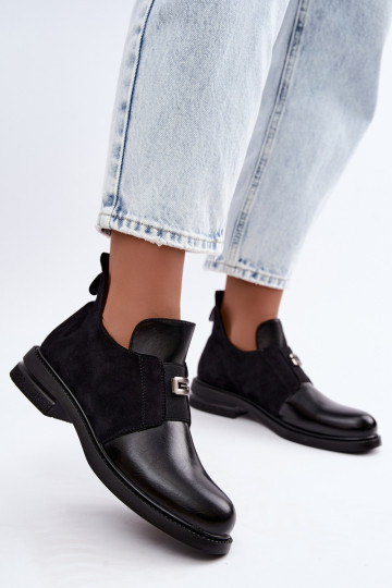Damenstiefeletten mit breitem Absatz und Schlupfdesign Vinceza 58679 schwarz 2