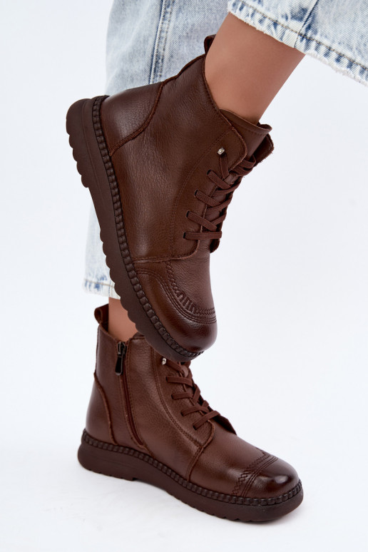 Wärmende Damenstiefeletten Vinceza 107249 braun
