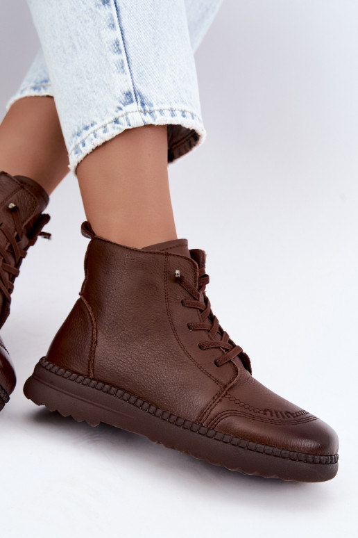 Wärmende Damenstiefeletten Vinceza 107249 braun
