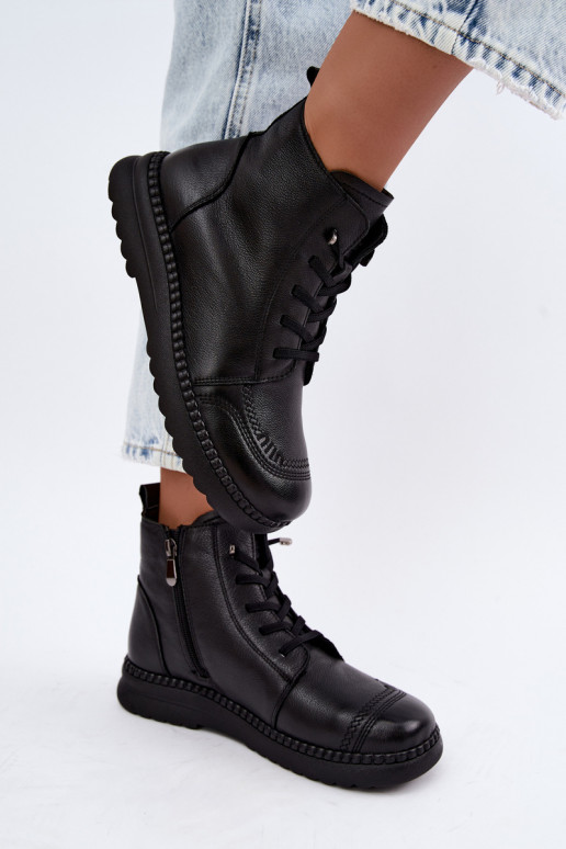 Wärmende Damenstiefeletten Vinceza 107249 schwarz