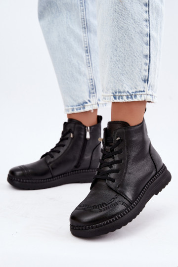 Haut sich Zuarm laufen Damenstiefel Vinceza 107249 schZuarze Farbe 2