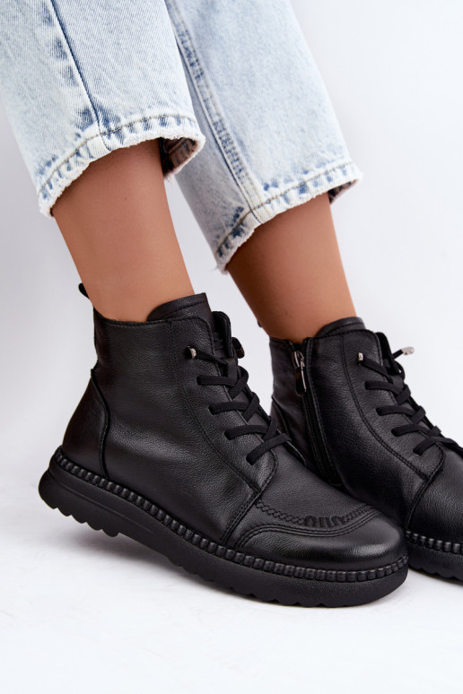 Wärmende Damenstiefeletten Vinceza 107249 schwarz