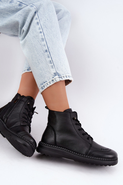 Wärmende Damenstiefeletten Vinceza 107249 schwarz