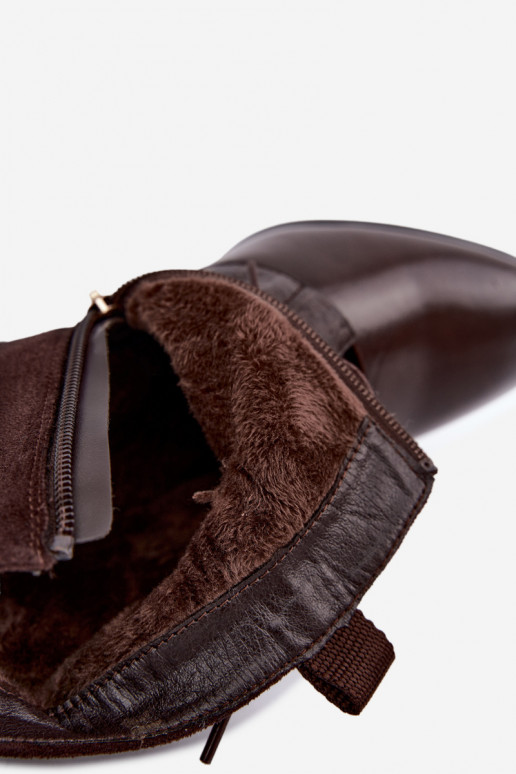 Wärmende Stiefeletten mit Absatz Vinceza 5867 schokoladenfarben