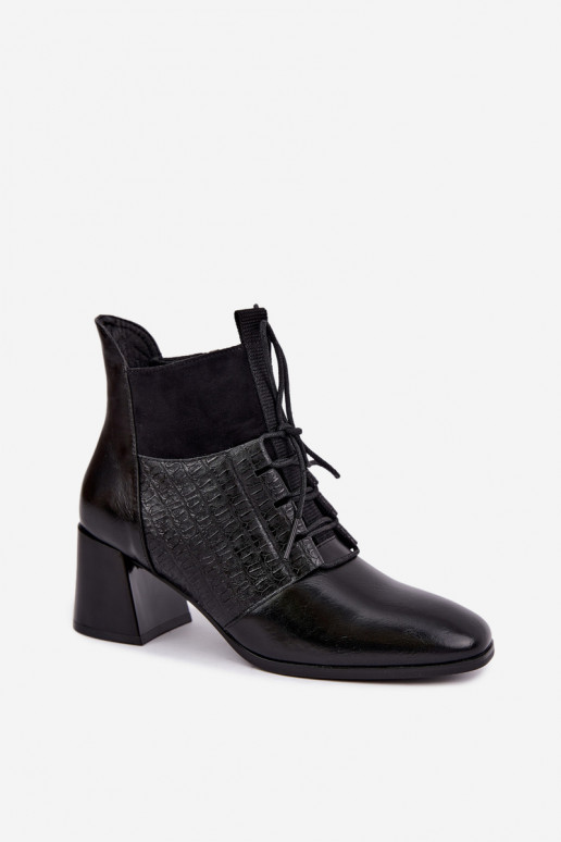 Wärmende Stiefeletten mit Absatz Vinceza 5867 schwarz
