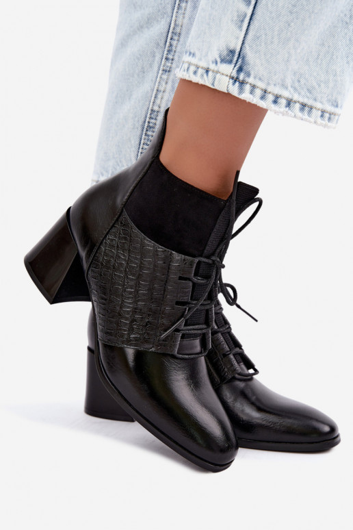 Wärmende Stiefeletten mit Absatz Vinceza 5867 schwarz