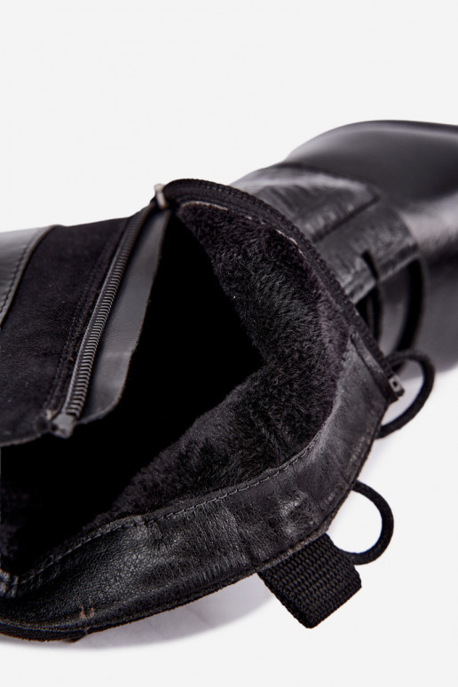 Wärmende Stiefeletten mit Absatz Vinceza 5867 schwarz