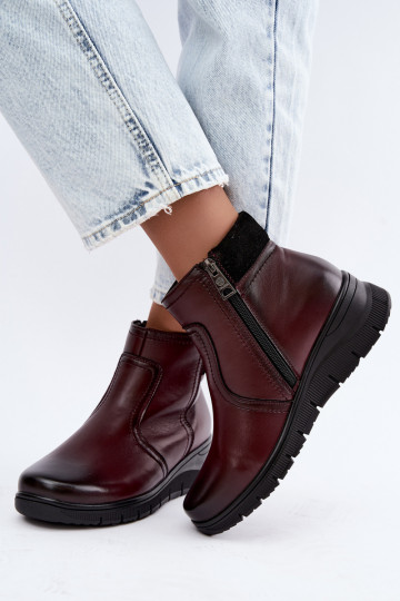 Haut sich Zuarm laufen Stiefel mit einer Plattform Vinceza 133116 Burgund
