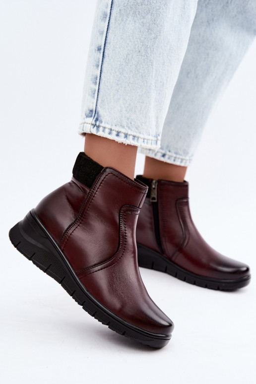 Haut sich Zuarm laufen Stiefel mit einer Plattform Vinceza 133116 Burgund