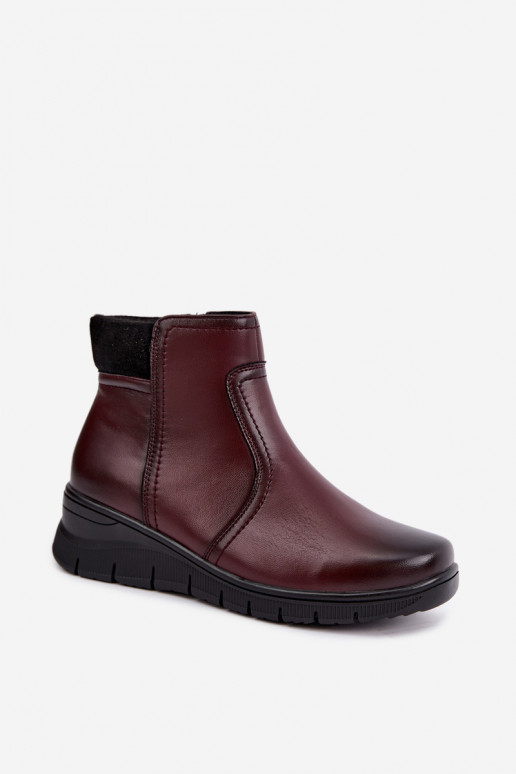Haut sich Zuarm laufen Stiefel mit einer Plattform Vinceza 133116 Burgund
