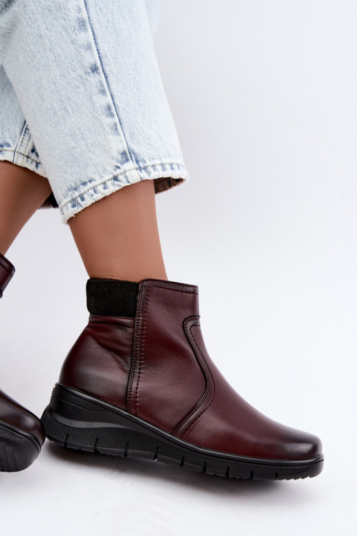 Haut sich Zuarm laufen Stiefel mit einer Plattform Vinceza 133116 Burgund