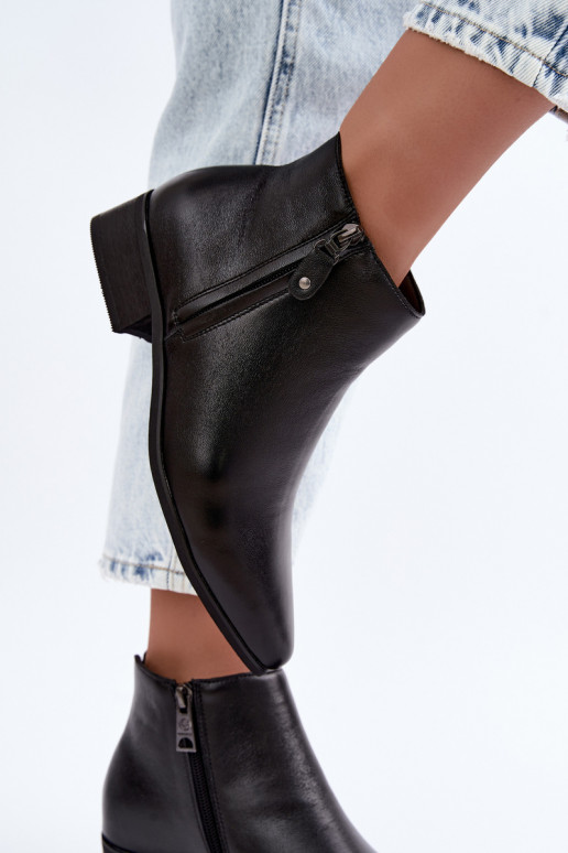 Haut Stiefel Auf niedrigem Absatz Vinceza 133136 schZuarze Farbe