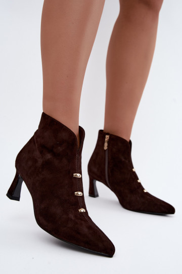 Haut INildlederschuhe Feminin sich Zuarm laufen mit Absätzen D&A CR62-3496 CzekoladoZue