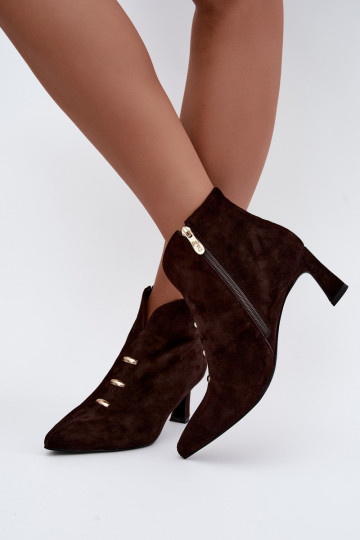 Haut INildlederschuhe Feminin sich Zuarm laufen mit Absätzen D&A CR62-3496 CzekoladoZue 2