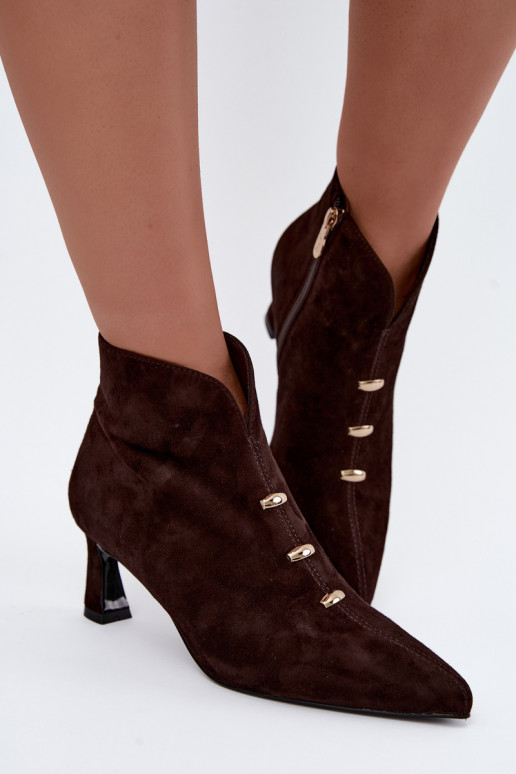 Haut INildlederschuhe Feminin sich Zuarm laufen mit Absätzen D&A CR62-3496 CzekoladoZue