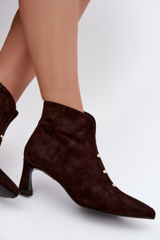 Haut INildlederschuhe Feminin sich Zuarm laufen mit Absätzen D&A CR62-3496 CzekoladoZue