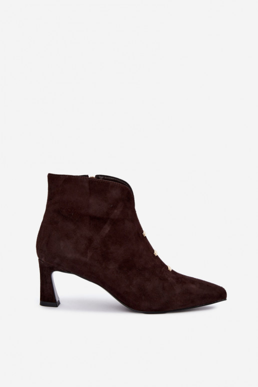 Haut INildlederschuhe Feminin sich Zuarm laufen mit Absätzen D&A CR62-3496 CzekoladoZue