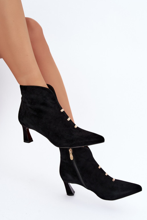 Haut INildlederschuhe Feminin sich Zuarm laufen mit Absätzen D&A CR62-3496 schZuarze Farbe