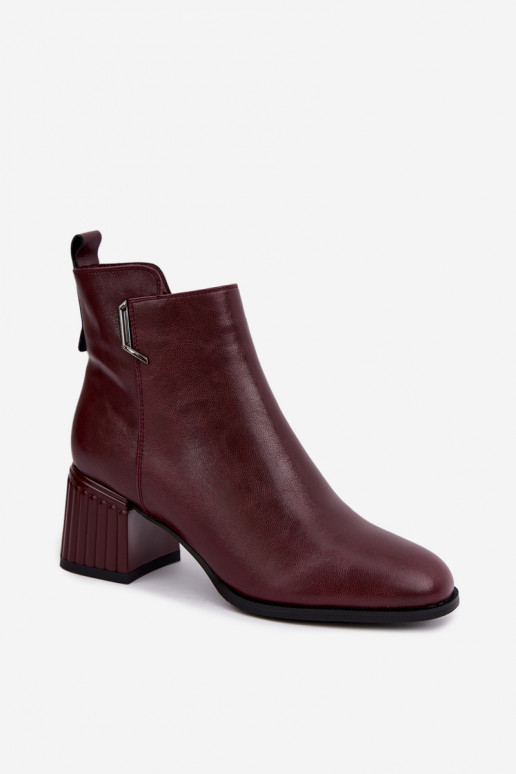 Haut Stiefel mit Absätzen sich Zuarm laufen D&A CR62-3442 Burgund