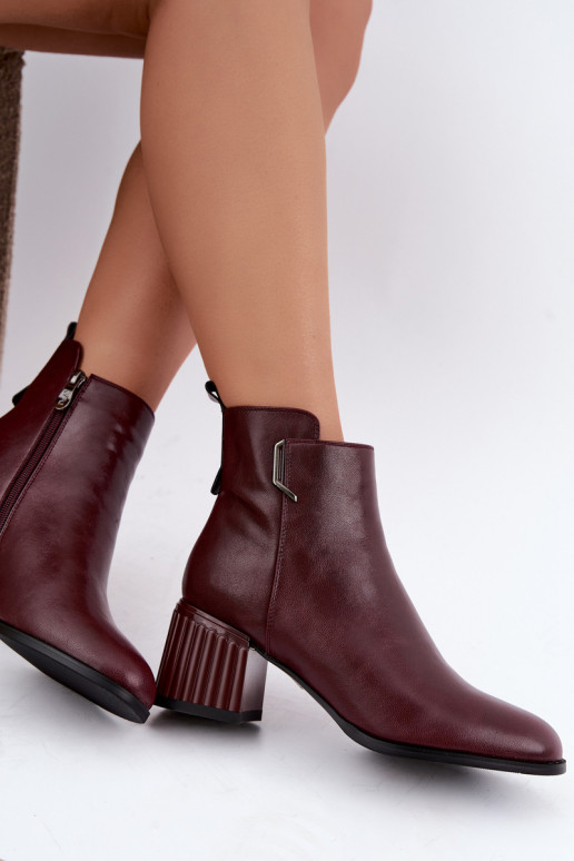 Haut Stiefel mit Absätzen sich Zuarm laufen D&A CR62-3442 Burgund