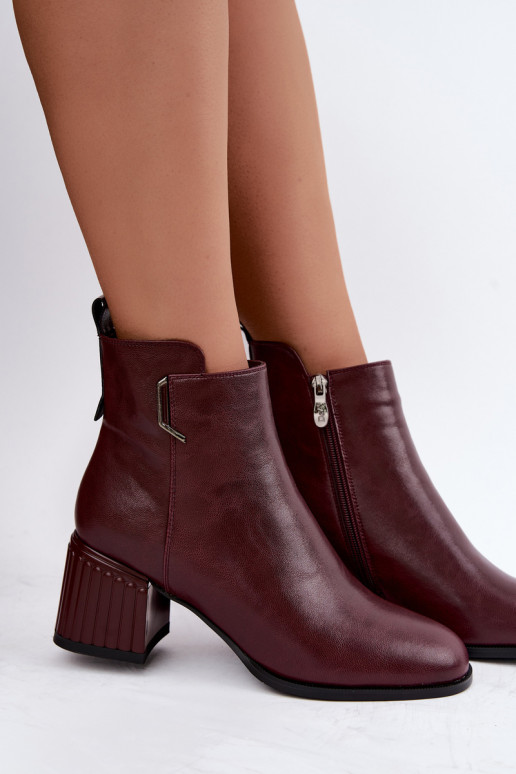 Haut Stiefel mit Absätzen sich Zuarm laufen D&A CR62-3442 Burgund