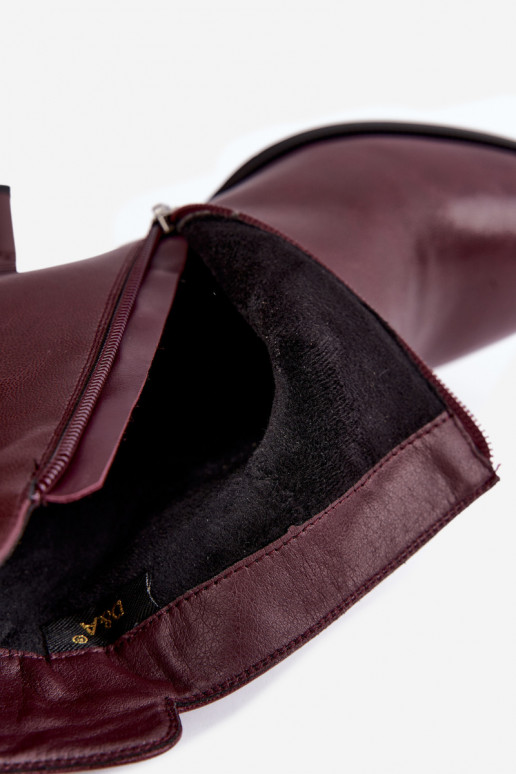 Haut Stiefel mit Absätzen sich Zuarm laufen D&A CR62-3442 Burgund