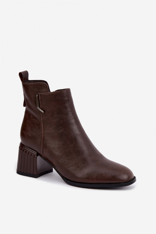Haut Stiefel mit Absätzen sich Zuarm laufen D&A CR62-3442 CzekoladoZue