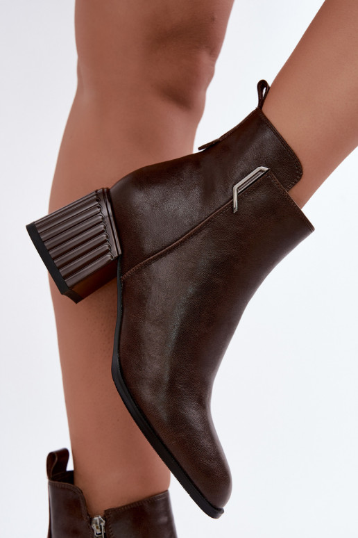 Haut Stiefel mit Absätzen sich Zuarm laufen D&A CR62-3442 CzekoladoZue
